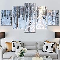 SIGNWIN 5 Panel Canvas Wall Art Modern Art Contemporary Landscape Multicolor Photography Relax/Calm Sky for Home Decorations Ready to Hang - 60