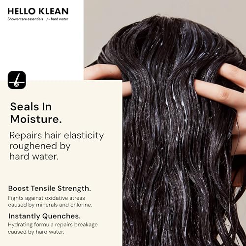Hello Klean Hard Water Conditioner - Repairs Hair Elasticity & Fights Against Breakage Caused by Hard Water - Cleanses Mineral & Chlorine Residue - Strengthen & Hydrate - Suitable for Dry Brittle Hair - Image 6