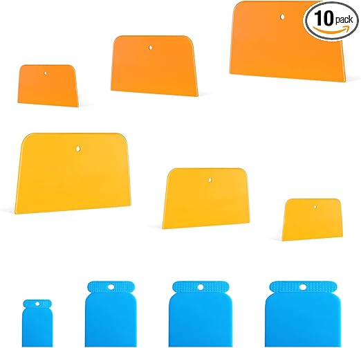 10 Piece Body filler spreader Set 2,3,4, 5, & 6 Inch Automotive Spreaders Auto Body Spreader for Applying Fillers, Putties, Glazes or Caulking Agents Car Body Maintenance US212