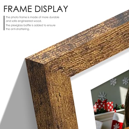 Image of DUENPY 6x9 Picture Frame Double 3.5x5 Collage Picture Frame Displays Two 3.5x5 inch Photos Collage Wall Decor Wall Hanging or Tabletop Brown