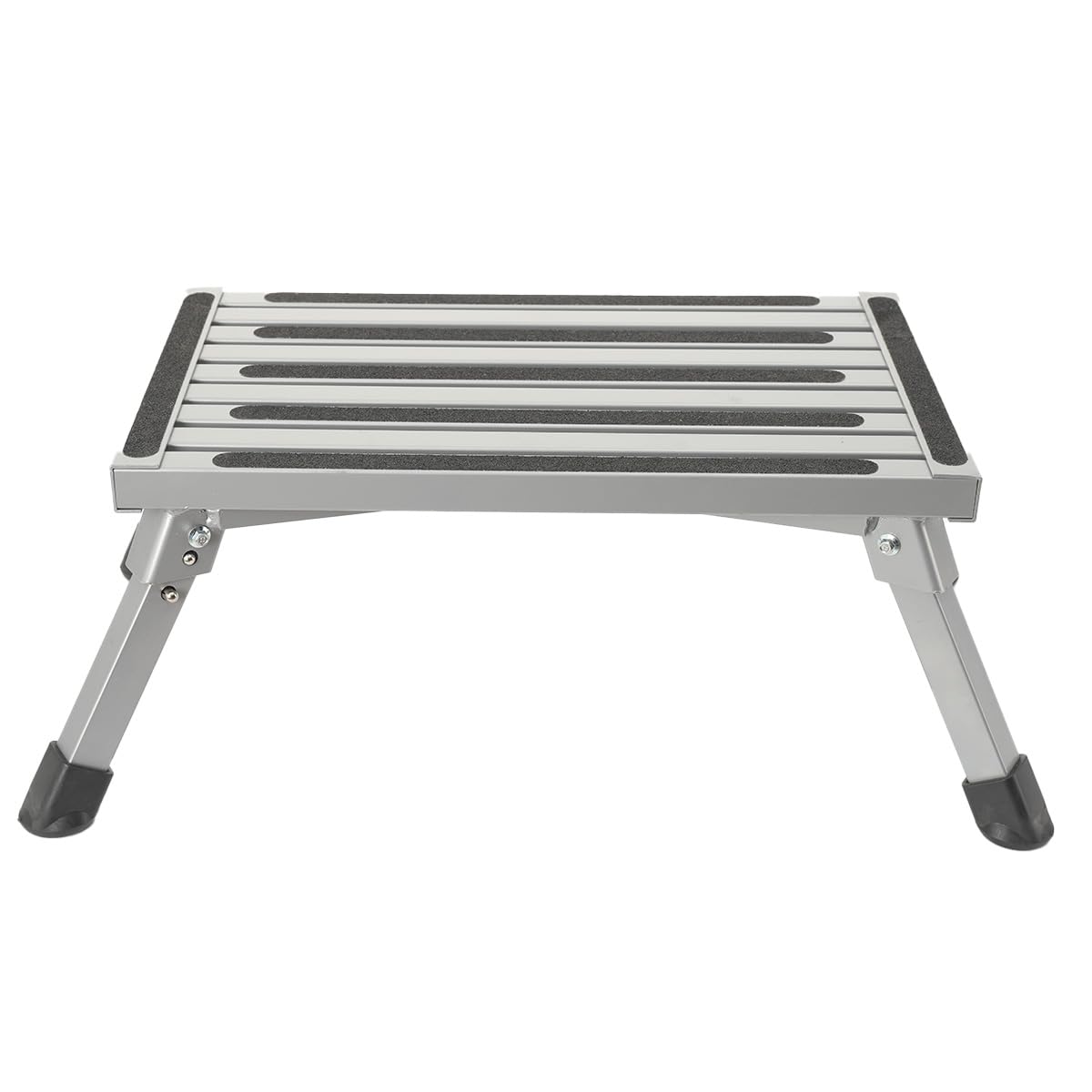 Scalino Pieghevole in Alluminio Leggero 330 Lbs con Pedana Antiscivolo, Design Pieghevole Portatile per Camper, Roulotte, SUV E Casa