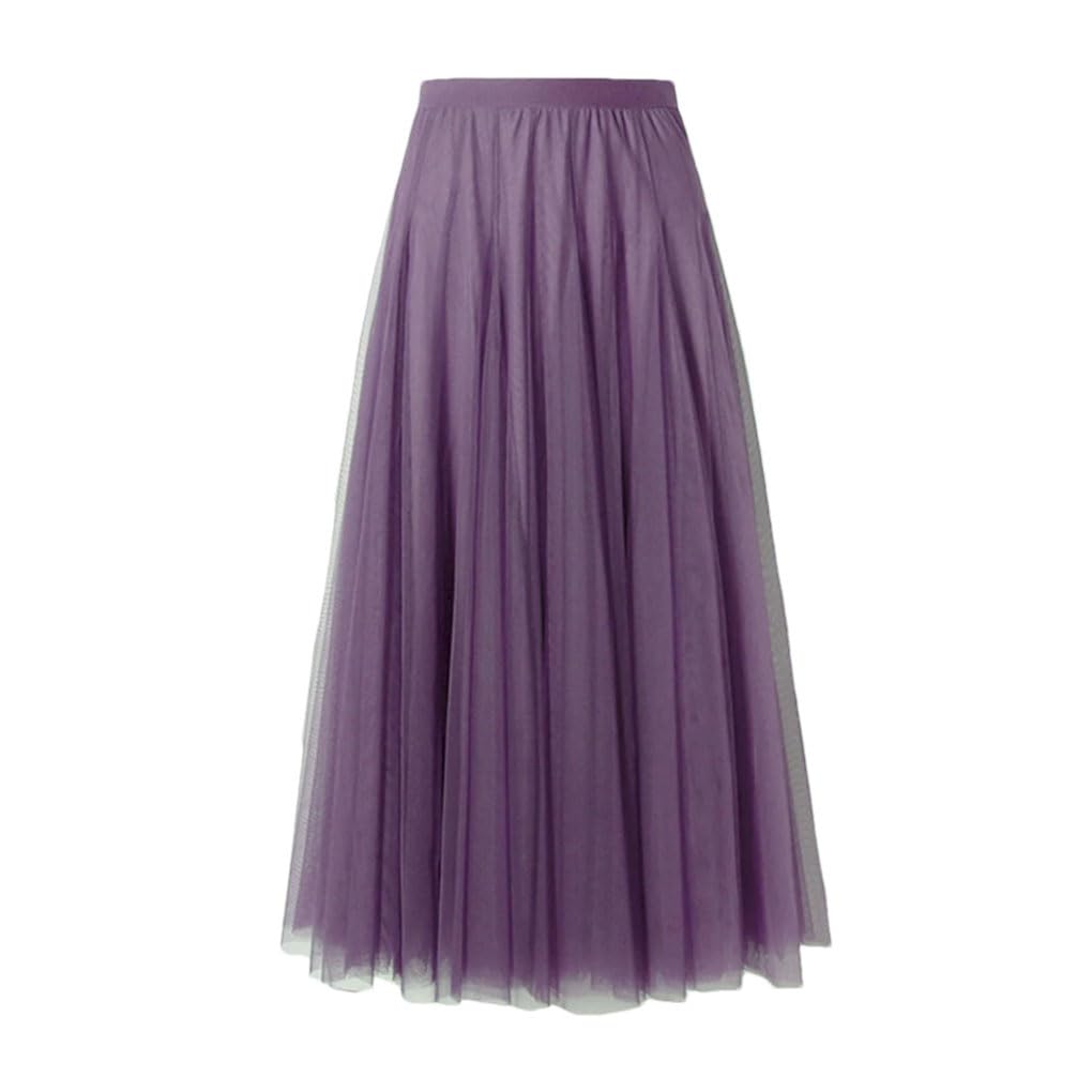 HXZASFG Maxi Langer Tüllrock Damen Hohe Taille Kleider Netzröcke Herbst Winter Elastische Damen Tutu Röcke Rote Röcke