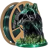PLA Filament 1.75mm, 3D Printer Filament Silk Black Green Color Changing, Silk PLA Filament with Gli