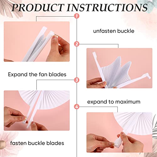 50 Pezzi Ventagli Pieghevoli a Forma di Cuore