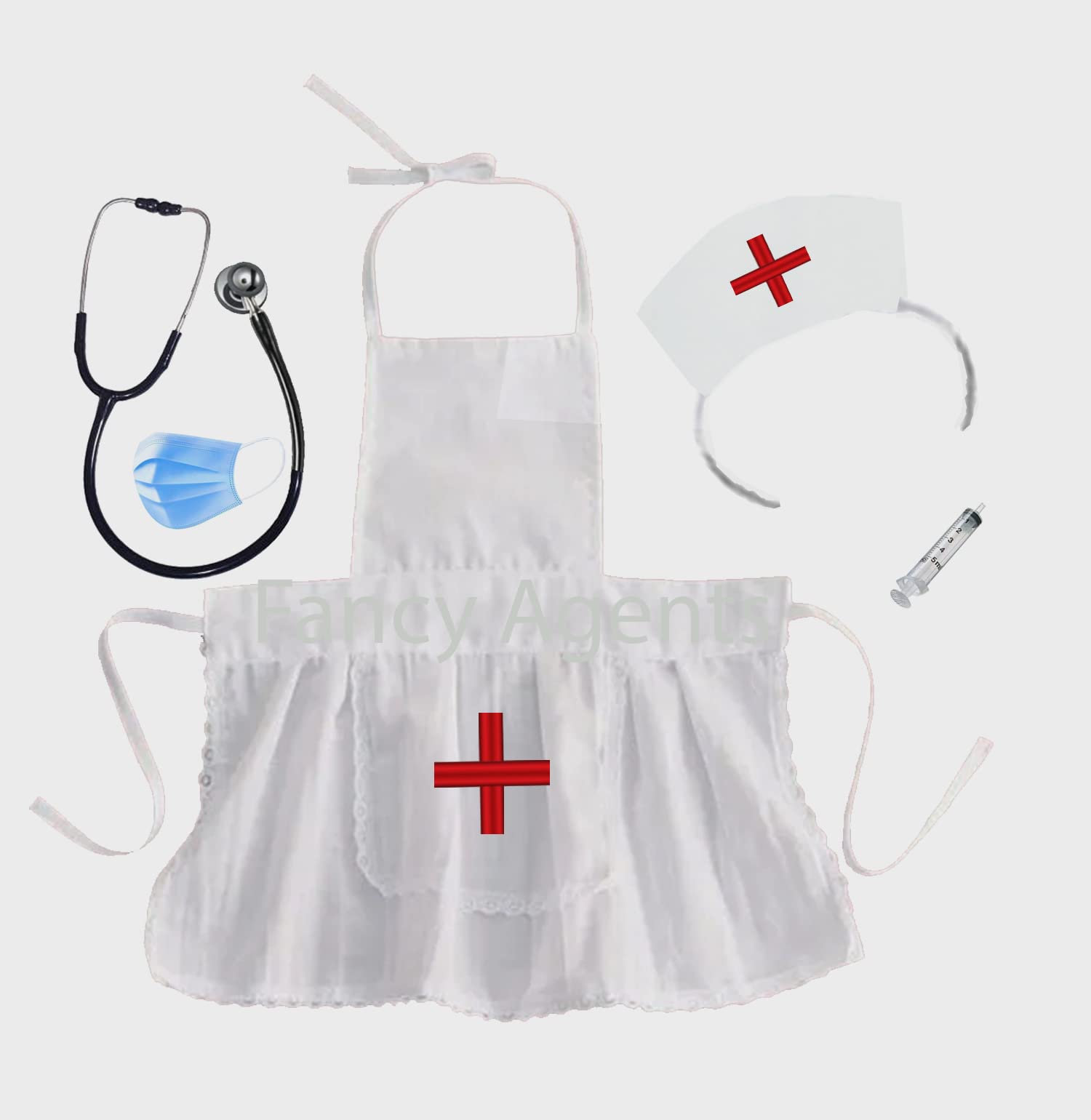 Fancy Agents Polyester Nurse Costume For Kid Baby Girls|Nurse Dress For Girl|Nurse Costume With Stethoscope,Mask,Headgear&Injection|Kids Fancy Dresses For Birthday&Any Special Occasion(1-2Yrs),White (B0C3Z14T1B) Amazon Price History, Amazon Price Tracker