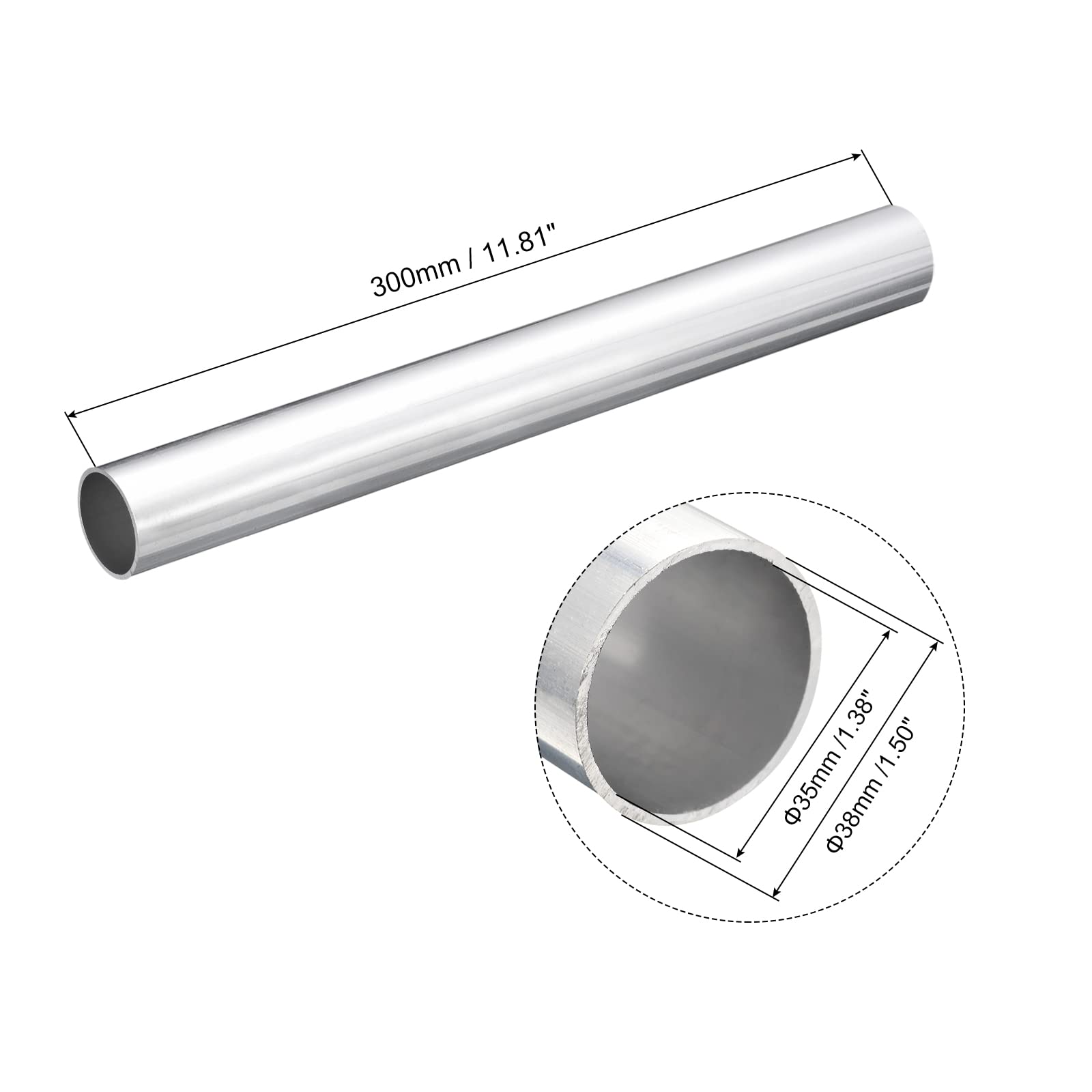 Tube Irl Sourcing Map Tube Rond En Aluminium 6063, 30 Mm De Diamètre Extérieur Tube Inox 50mm