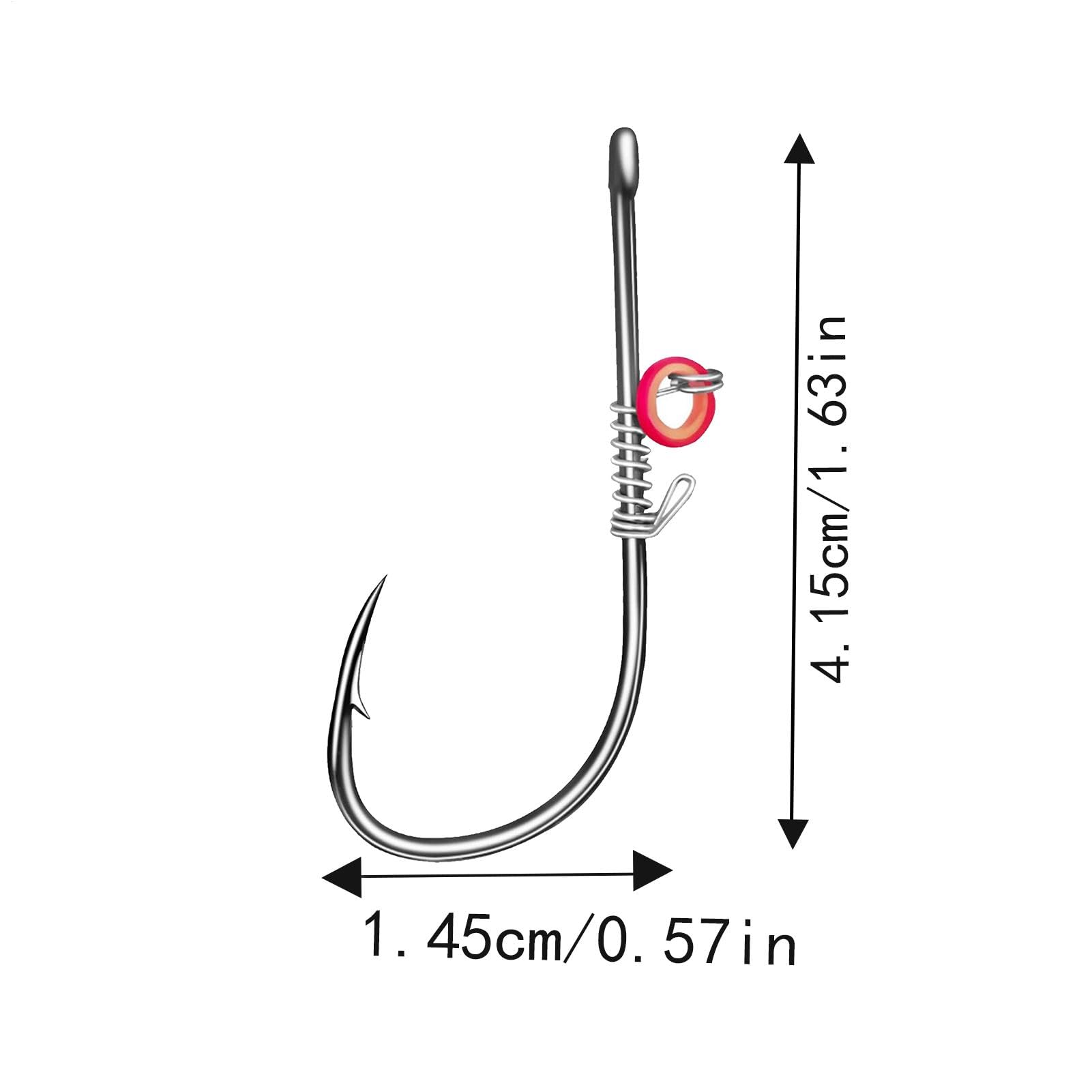 Hameçons de pêche en eau salée, hameçons fixes pour crevettes vivantes - Hameçon pour appâts vivants, eau salée, acier au carbone, avec ardillon et trous pour eau douce