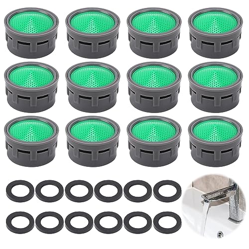 Colador de grifo KALIONE, paquete de 12 aireadores de grifo con junta de 12 piezas, inserto de colador de grifo, aireador, aireador de grifo, insertos de aireador, apto para baño, cocina.
