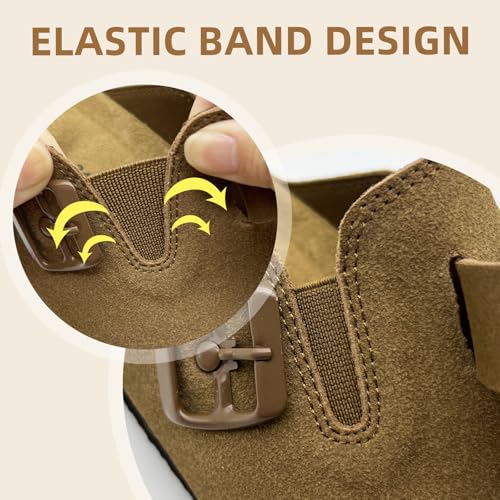 Image of Kids Suede Clogs Boys Girls Sandals Cork Footbed Toddler Slip-on Slippers Indoor Outdoor Cute Sandals Classic Adjustable Buckle