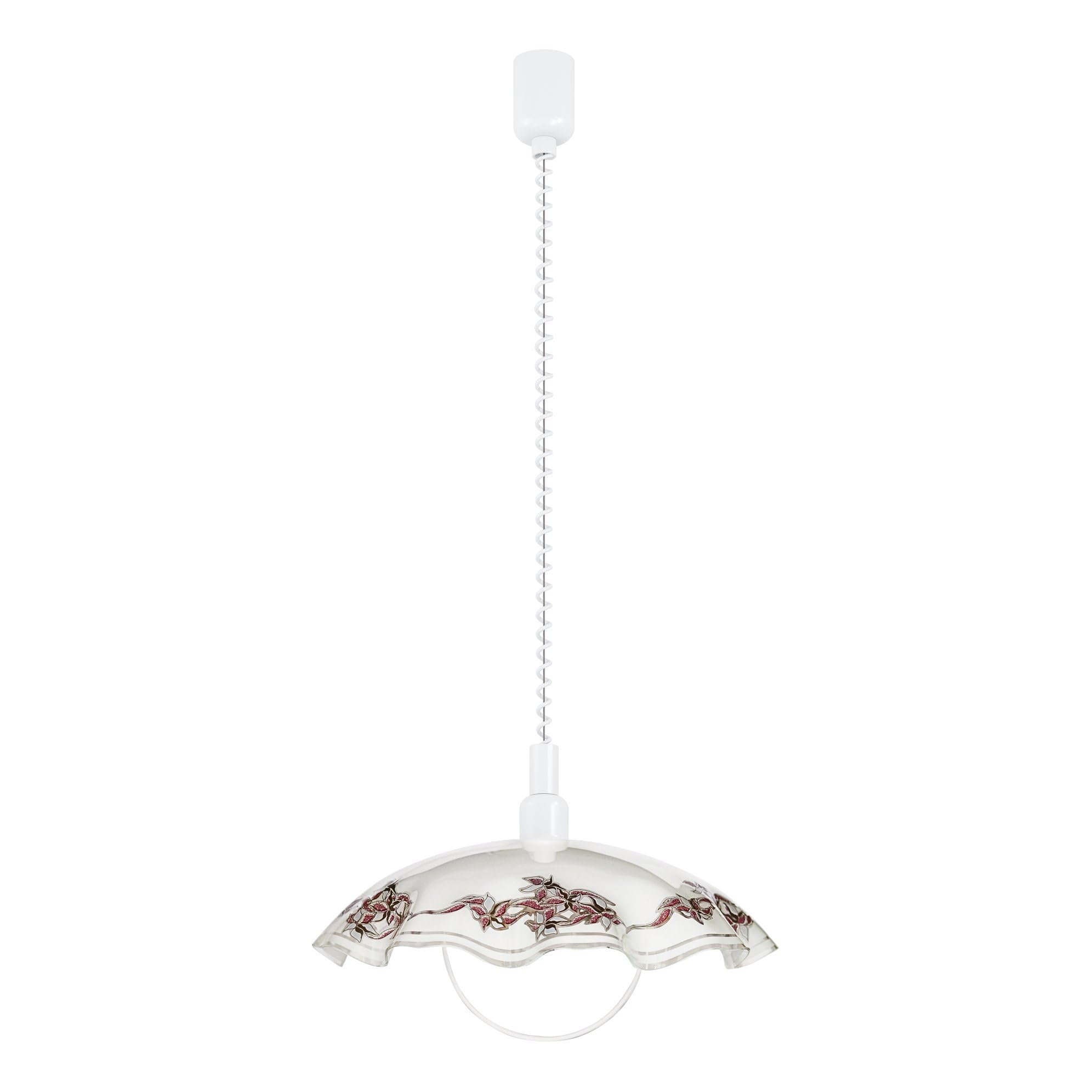EGLO pendant light Vetro, Hanging Lamp with Spiral Cable, Height Adjustable