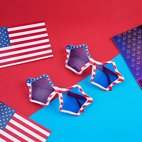4 Pairs American Flag Sunglasses, Retro Style, Unisex-Adults & Children, Independence Day3