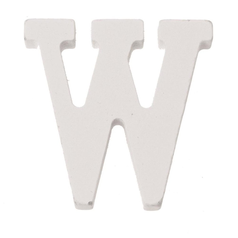 GlorexLetter W MDF 5.5 x 0.9 cm Pack of 1, Wood, White, 5.5 x 5 x 1 cm