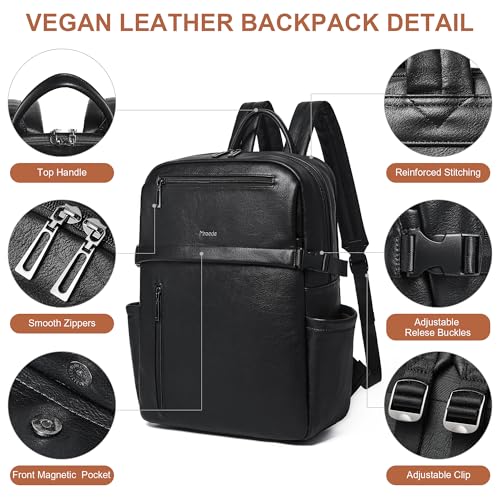 Mroede PU Leather Laptop Backpack