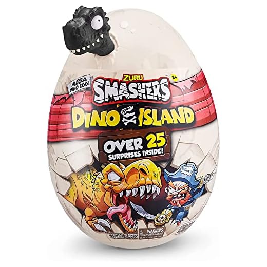 Smashers Dino Island Mega Egg T-Rex Toy by ZURU, Dinosaur Toys for Kids 5+, Includes 25 Surprises - Great Filled with Slime, Sand and More, Ages 5+