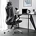 ANGEL QUEEN Sedia ergonomica da Ufficio Sedia in Tessuto a Rete con Schienale Alto con braccioli Regolabili 4D Sedia da Computer Regolabile in Altezza e Supporto per la Testa Regolabile - Nero