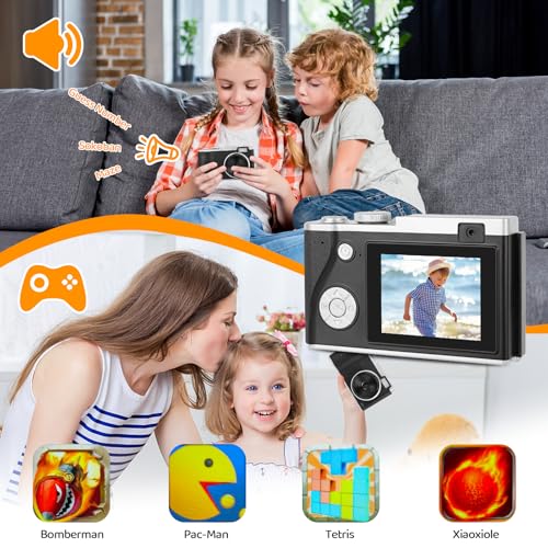 Digital Camera,Selfie Camera 1080P Digital Video Camcorder Front and Rear Dual Cameras with 2.7" LCD,32GB Card, Camera for Kids Children Teen Students Seniors Beginner (Black) - Image 5
