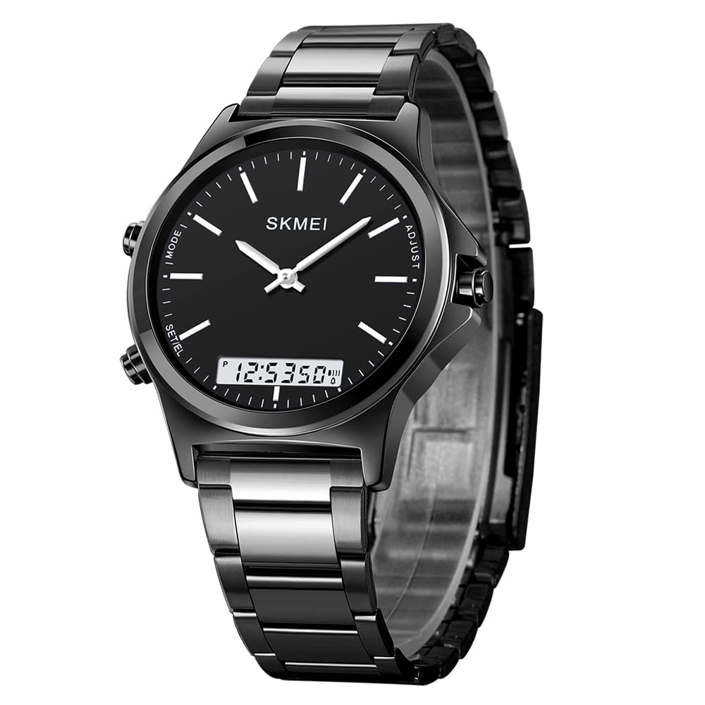 Minimalist Watch for Men LED Digital Watch Men Analog Ultra Thin Mens Waterproof Watches Stainless Steel Stopwatch Wrist Watch