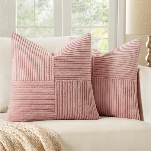 Image of MIULEE Pink Decorative Throw Pillow Covers for Couch 20x20 Inch