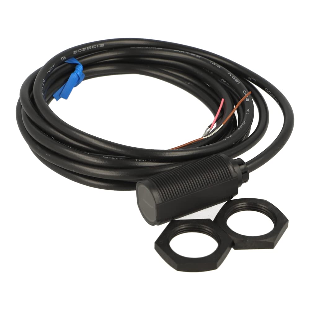 OMRON E3FA-DP11 2M 100 MM SENSING DISTANCE, 10-30 VDC, 2 METER CABLE LENGTH, CABLE CONNECTION, COMPACT, CYLINDRICAL, DIFFUSE-REFLECTIVE, PHOTOELECTRIC SENSOR, PLASTIC HOUSING, PNP OUTPUT, RED LED, SIN