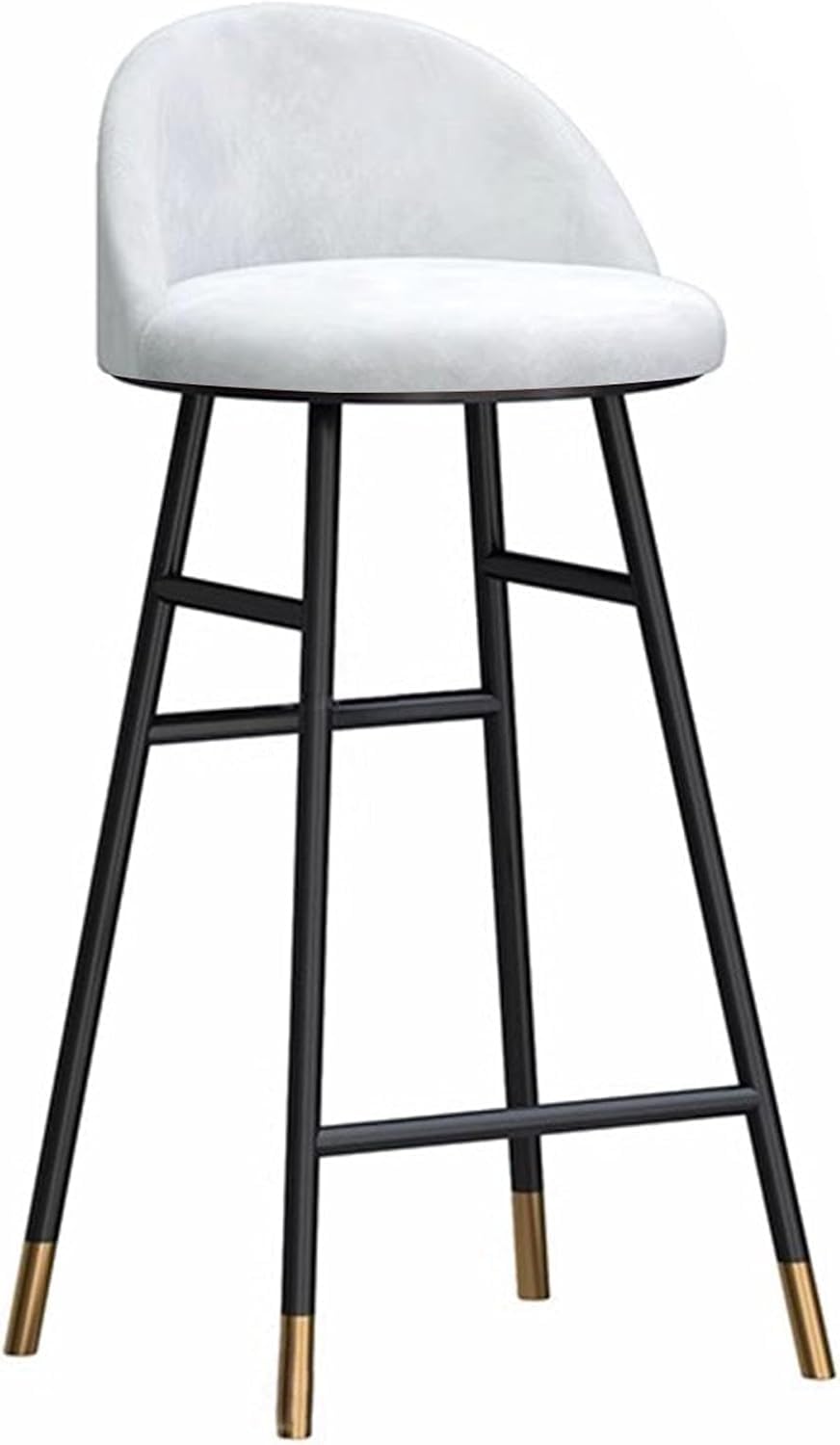 Tabouret de bar en velours haut de gamme avec pieds en métal élégants