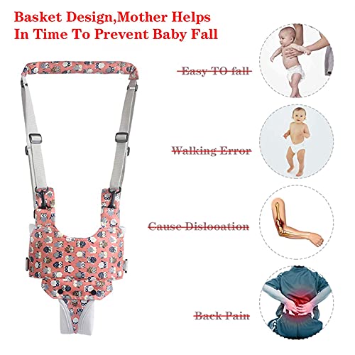 IULONEE Baby Walker, Handheld Kids Toddler Walking Harness Helper Assistant Protective Belt Child Activity Walker Adjustable Standing Up Walking Learning Helper for Toddler 7-24 Month (Orange) - Thumbnail 6