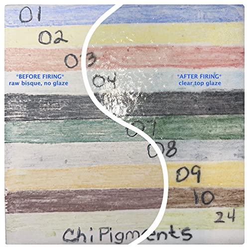 Chipigments *Set Of 10* Underglaze Pencils For Pottery And Fused Glass With Bonus Pencil Pointer File. Great Clay Tools For Pottery Glaze And Kiln Ceramics. One Underglaze Pencil Per Color. #TOP5