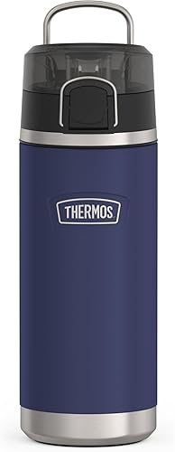 ICON SERIES BY THERMOS Botella de agua para niños de acero inoxidable con boquilla, 18 onzas, azul marino
