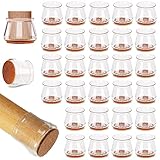 Protector Patas Sillas, 28 Piezas Tacos para Sillas, Transparent protectores para silla, Pies de goma para muebles, Tapas Copas para Patas de Muebles con Almohadillas