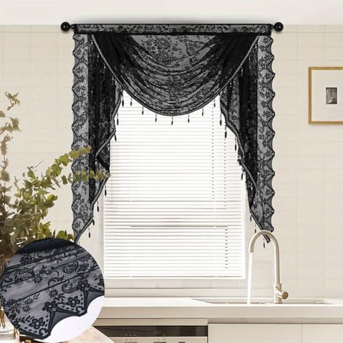 Cortinas de encaje americano elegantes con cuentas para iluminar tu dormitorio 4