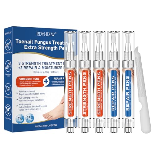 Image of Toenail Fungus Treatment Extra Strength - Fungi Nail Pen, 25% Undecylenic Acid, Fungal Nail Repair Kit for Damaged, Discolored, Yellow,Ingrown, Foot Repair Nails 5PCS