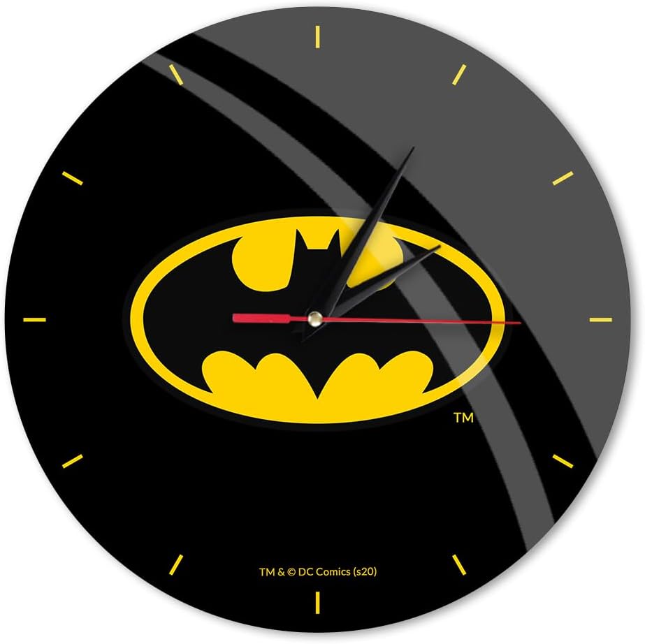 ERT GROUP Original and Officially Licensed DC Wall Clock with Shiny Matte Silent Unique Design, Lacquered Metal Hands, 30.5 cm (12 ")