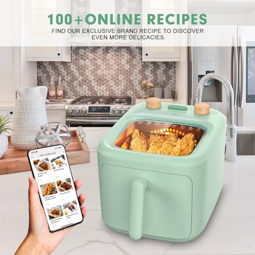 TOKIT 5L Oljefri Fritös - Elektrisk Varmluftsfritös i Grön 1 300 W