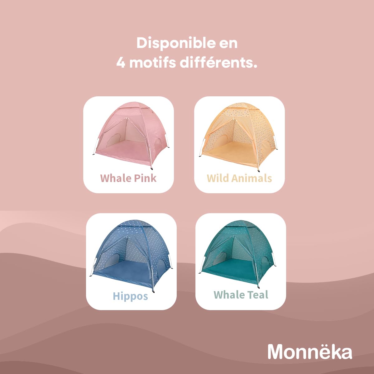 Tente de Plage pour Bébés UPF50+ avec Moustiquaire | Whale Pink