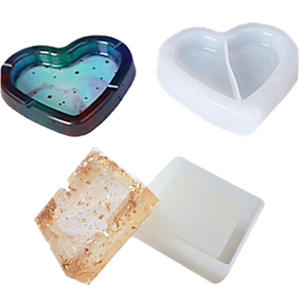 VERTTEE Various Styles of Ashtray Silicone Molds DIY Handmade Resin Casting Molds Molds for Casting Ashtray (Set C)