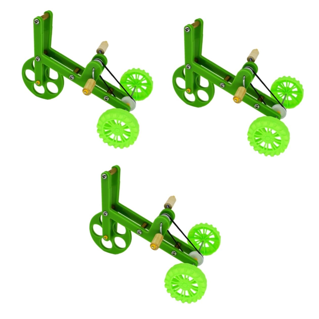 BESPORTBLE 3pezzi Gioco Per Pappagalli Su Bicicletta Giocattolo Divertente Per Addestramento e Gioco Quotidiano Bicicletta Verde