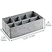 mDesign Fabric 8-Section Divider Drawer Organizer Bin for Baby Nursery Dresser, Closet, Changing Table Organization, Hold Clothes, Toys, Diapers, Bib, Blanket, Lido Collection, 2 Pack, Gray/White