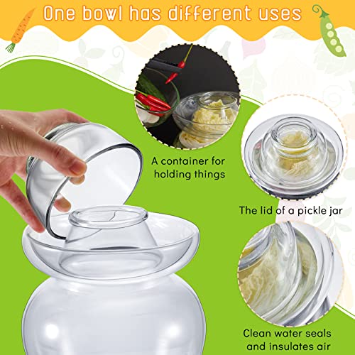 2 Pcs Fermenting Glass Jar Traditional Fermentation Jar Fermentation Crock With Water Seal Airlock Lid Pickling Jars Pickle Container For Wine Brewing Pickling Kimchi Sauerkraut Pickle Pot (4.5 L) #TOP2