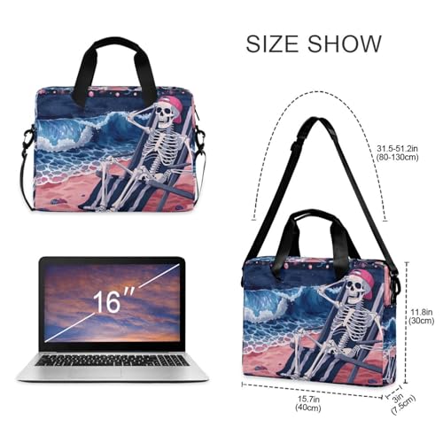 Maletín con estampado esqueleto para laptops 13-16 pulg miniatura 5