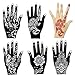 6 Pieces India Henna Tattoo Stencil Kit for Women Girl Hand Art Painting Temporary Tattoo Sticker Glitter Templates 20 X 10.5cm