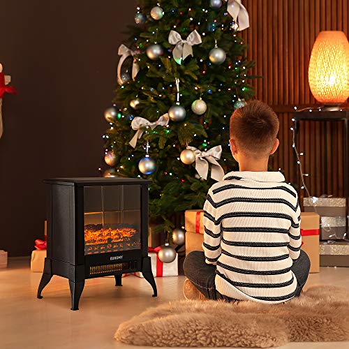 Euhomy Electric Fireplace Heater, 18" Indoor Fireplace Stove with Realistic Flame Effect, 1400W Space Heater for Quick Installation, Overheat Auto Shut Off Safety Function, CSA Certified - Thumbnail 7