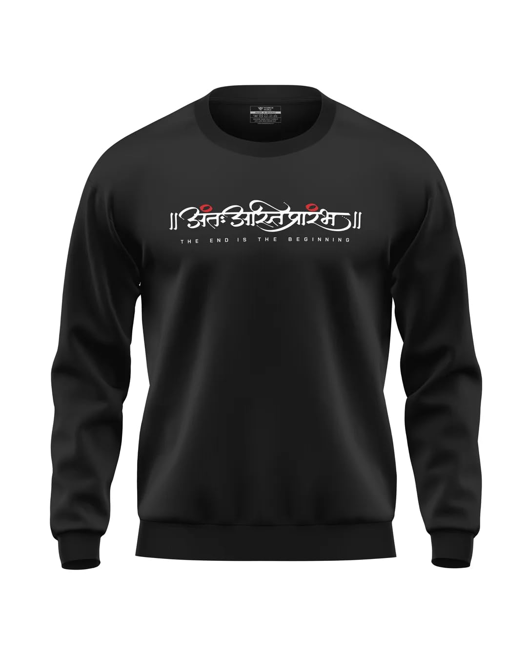 warriorworld Men's Cotton Sweatshirt | Motivational Print Design | Crewneck Pullover | Winter Wear-picture-10
