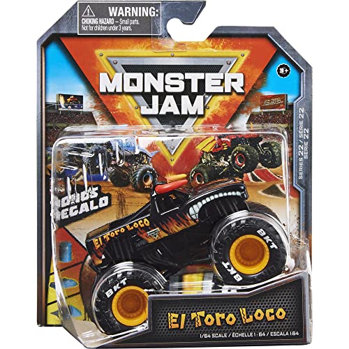 MonsterJam El Toro Loco 1/64 noir pour circuit de cascades enfant