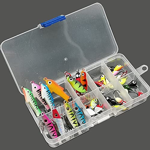 Anzuelo 36pcs Spinner/Artificial/Duro/Cuchara Lote de Cebo Lote Invierno/Hielo Lure/HOOY/Tackle/Balancer/Wobbler for Pike/Fish Metal Jig Head (Color : White)