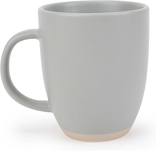 Miniatura 8 de Elanze Designs Juego de 4 tazas de café de cerámica de 13 onzas con fondo de arcilla cruda, color rojo óxido