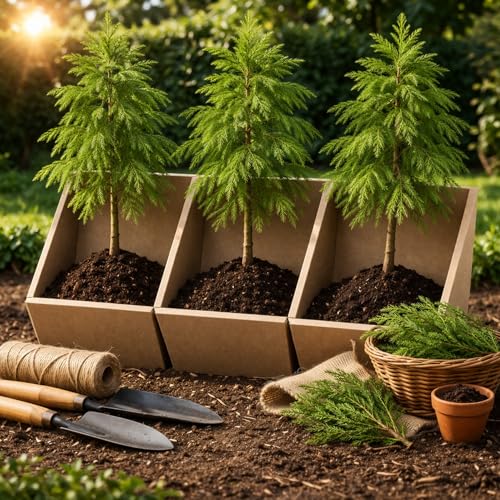 3 Live Bald Cypress Trees for Planting Taxodium distichum Fast Growing Water-Tolerant Hardy Native Landscape & Pond Edge Trees - Privacy Shade Outdoor (3 Trees)