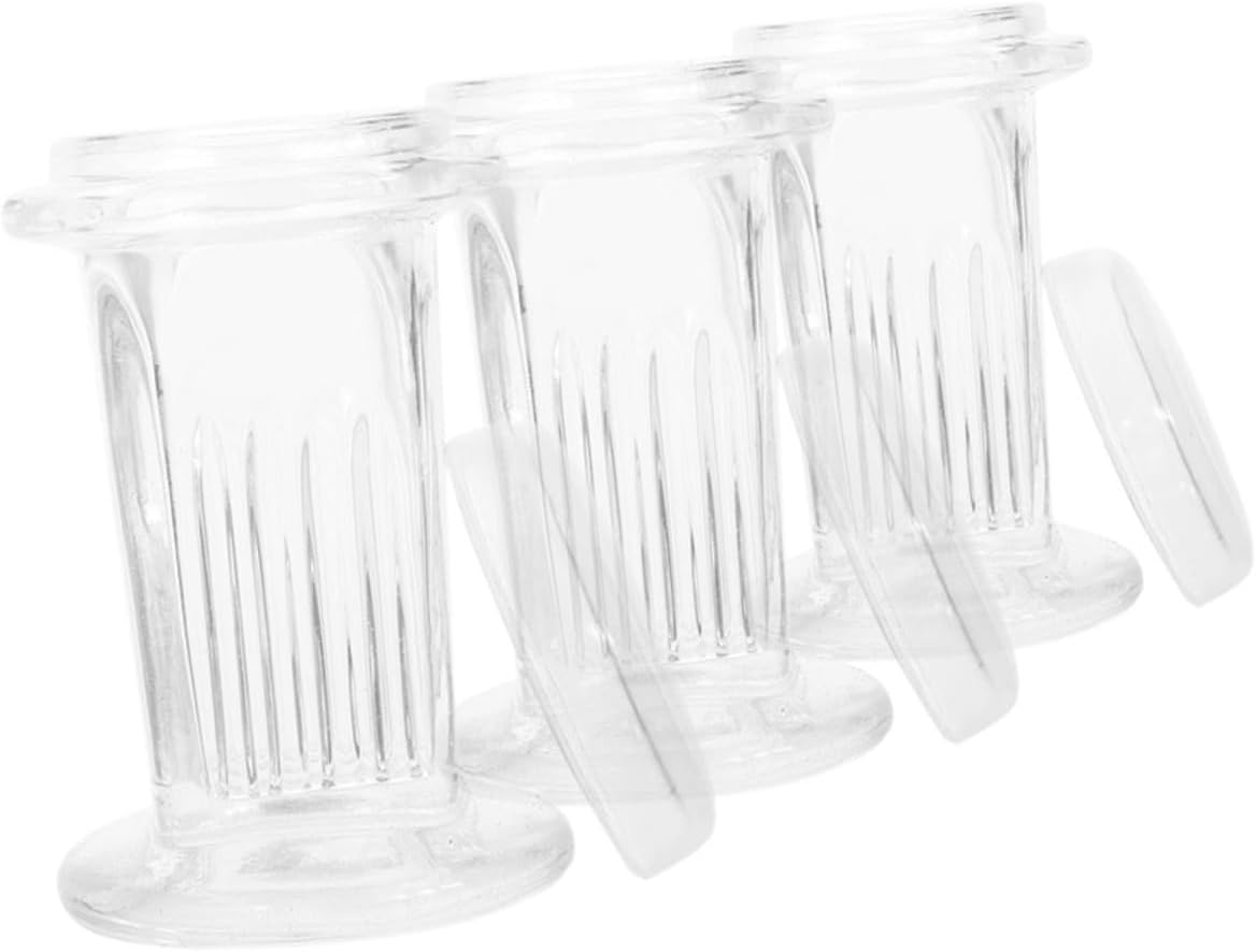 KICHOUSE 3pcs Glass Staining Jars Lids for Clinical Labs Histology Research Medical Labs Slide Staining Container