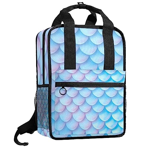 Sac à dos pour garçons motif écailles de sirène bleu, finition durable et grand confort