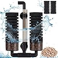 hygger Aquarium Double Sponge Filter Super Biochemical Filter Sponges for Aquarium Fish Tank Up to 210L Aquarium Filter with Media Container for Fish Tank Oxygen Increasing and Cycle (Filter)