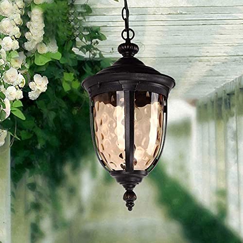 Luminaire suspendu vintage en verre pour illuminer votre porche d'une douce lueur nostalgique