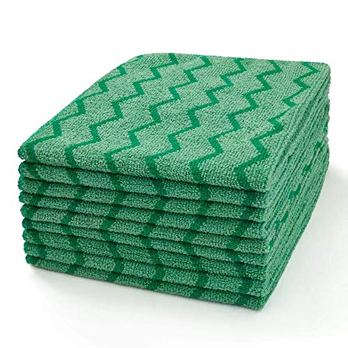 Rubbermaid Commercial Products Reusable Cleaning Cloths, 16-Inch X 16-Inch, Green, Microfiber Cleaning Cloth For Glass/Wood/Stainless Steel/Granite/Leather In The Home/Kitchen/Bathroom #TOP1